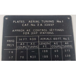 WW2 Army Military Radio Wireless Set 62 WS62 PLATES AERIAL TUNING NO1 ZA32037 WW2 Army Military Radio Wireless Set 62 WS62 PLATES AERIAL TUNING NO1 ZA32037